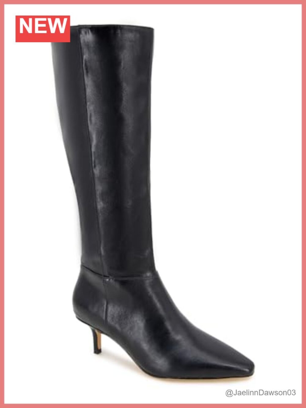 Mid Calf Kitten Heel Booties with Soft PU Material